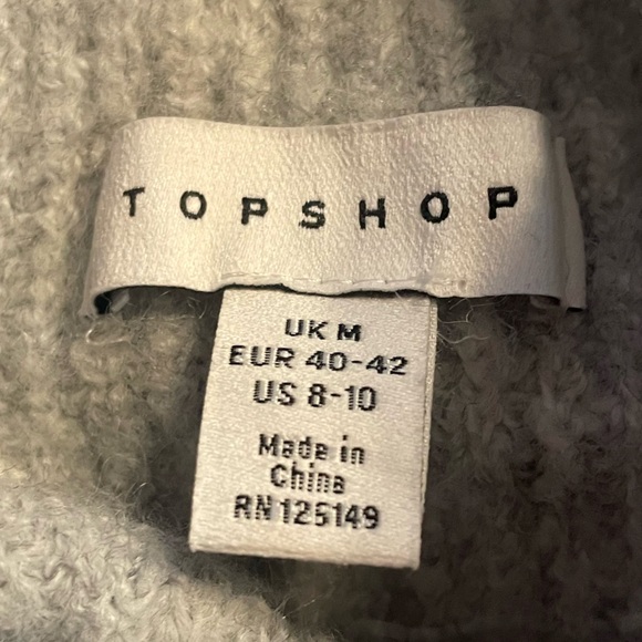 Topshop Light Gray Cowl Neck Sweater - Picture 4 of 6